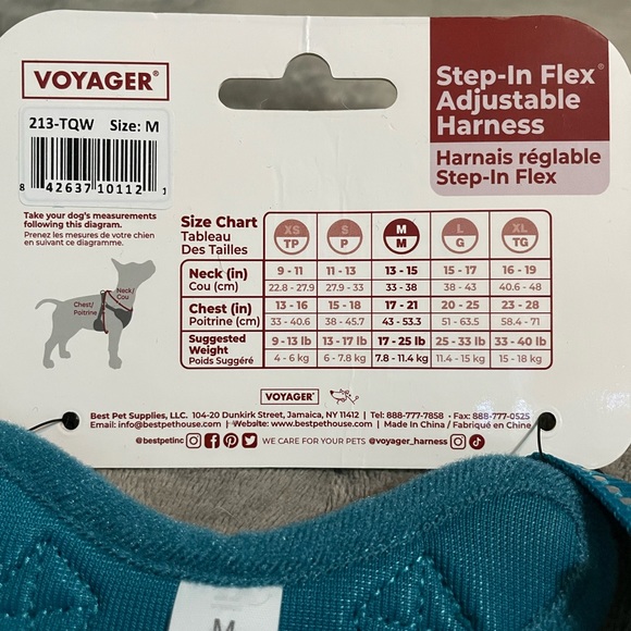 Best Pet Supplies Voyager! A Turquoise Step-In Flex Adjustable Harness! - Picture 5 of 8